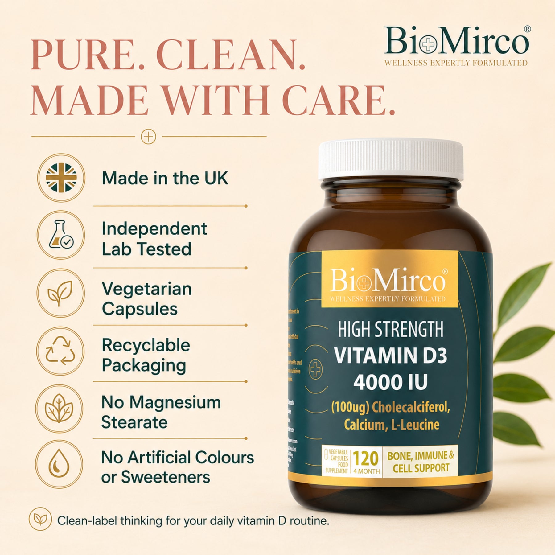 High Strength Vitamin D3 4000IU - Vegetarian