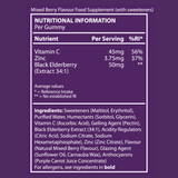 Kids Black Elderberry, Vitamin C & Zinc Gummies - Triple Immune Support